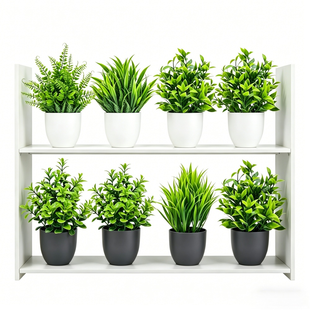 Bonsai Garden Home - Juego de 4 Mini Plantas Artificiales