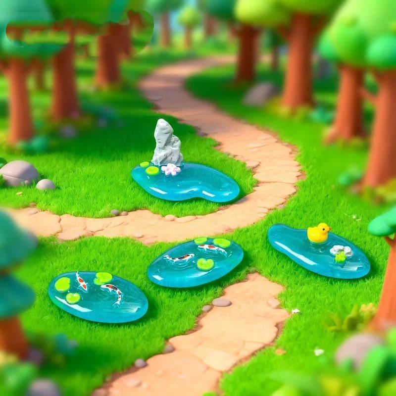 【MA】Mini adornos de resina par - Bonsai Garden With Koi Pond reseña y precio