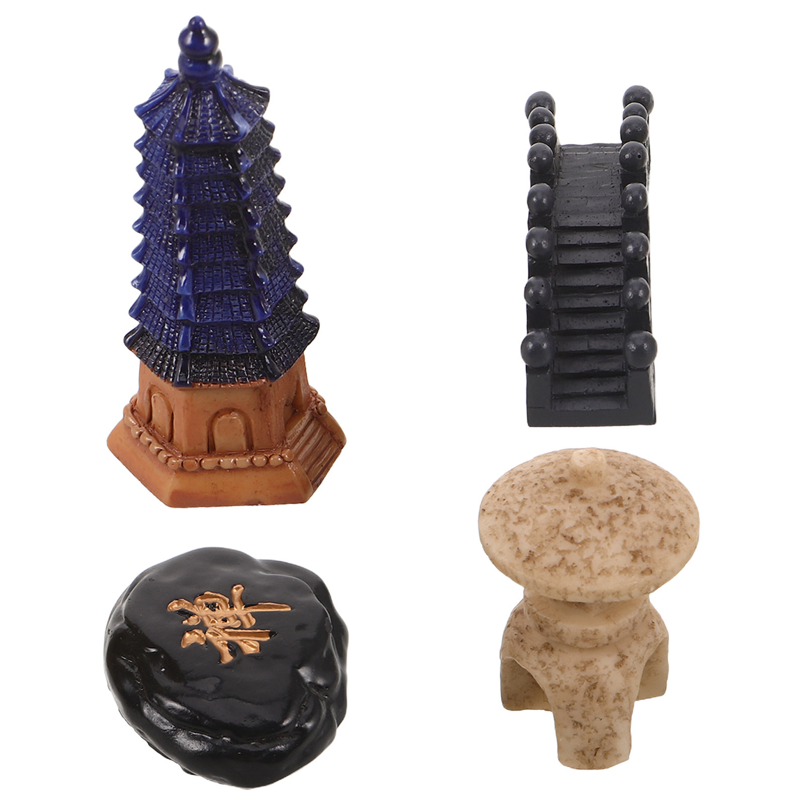 Juego de 4 Mini Estatuas de Pa - Bonsai Garden For Desk reseña y precio